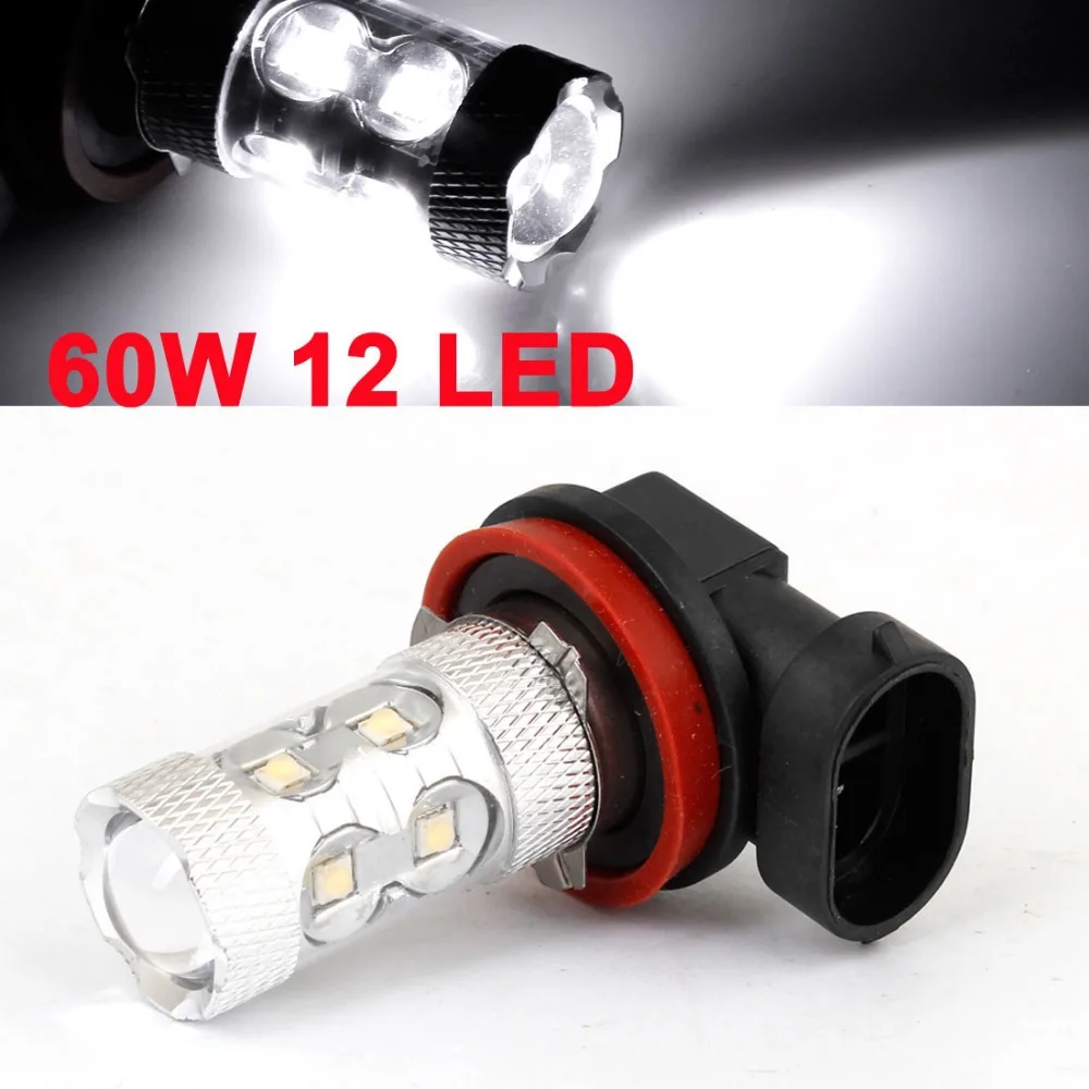 12V H11 60W 12 LEDs Headlight Foglight Light Spare Bulb White for Car ...