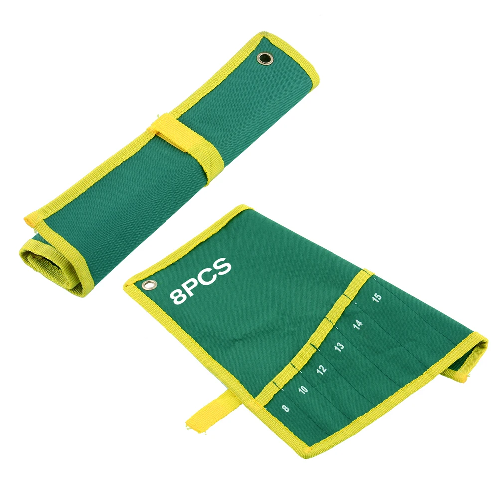 Suite Portable 8 Pocket Green Canvas Spanner Plier Wrench Tool Storage