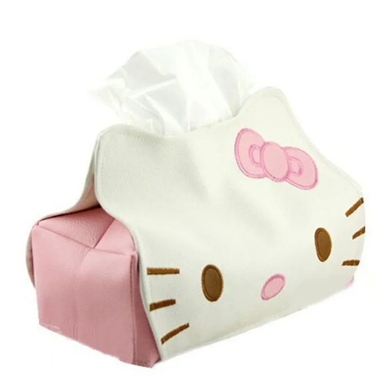 

Cute Hello KITTY Home Car Tissue Case Box Container House Room Restaurant organizer Papers Bag Holder Case Pouch HA