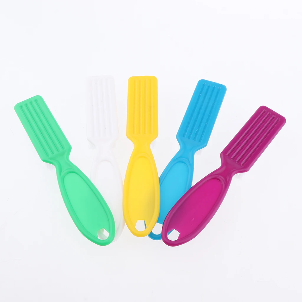 5PCS Long Handle Nail Scrub Cleaning Brush Set Nail Dust Cleaning Brush for Toenails and Fingernails Cleaner, Multi-color