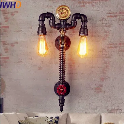 

IWHD Loft Style Vintage Wall Light LED Edison Home Lighting Iron Water Pipe Lamp Industrial Wall Sconce Lamparas De Pared