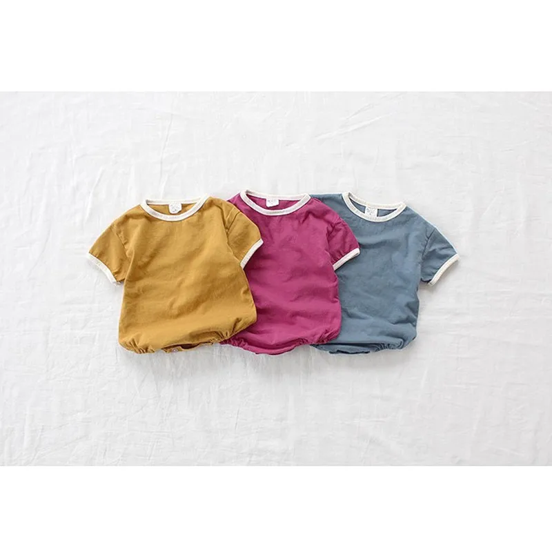 

Newborn Baby Casual Cotton Rompers Korean Style Summer Thin Short Sleeve Infants Jumpsuits Toddlers Kids Clothes