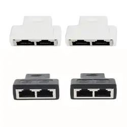 RJ45 Splitter адаптер 1 до 2 двойной женский Порты и разъёмы CAT5/CAT6 LAN разъем Ethernet Сетевые подключения Splitter адаптер конвертер