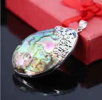

News marine shell natural color abalone shell pendant Necklace