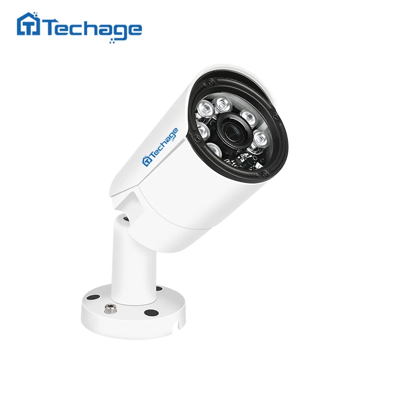 Techage H.265 4MP 2592*1520 POE IP Camera Outdoor Waterproof 6pcs ARRAY IR Led CCTV Video Camera P2P ONVIF Security Surveillance