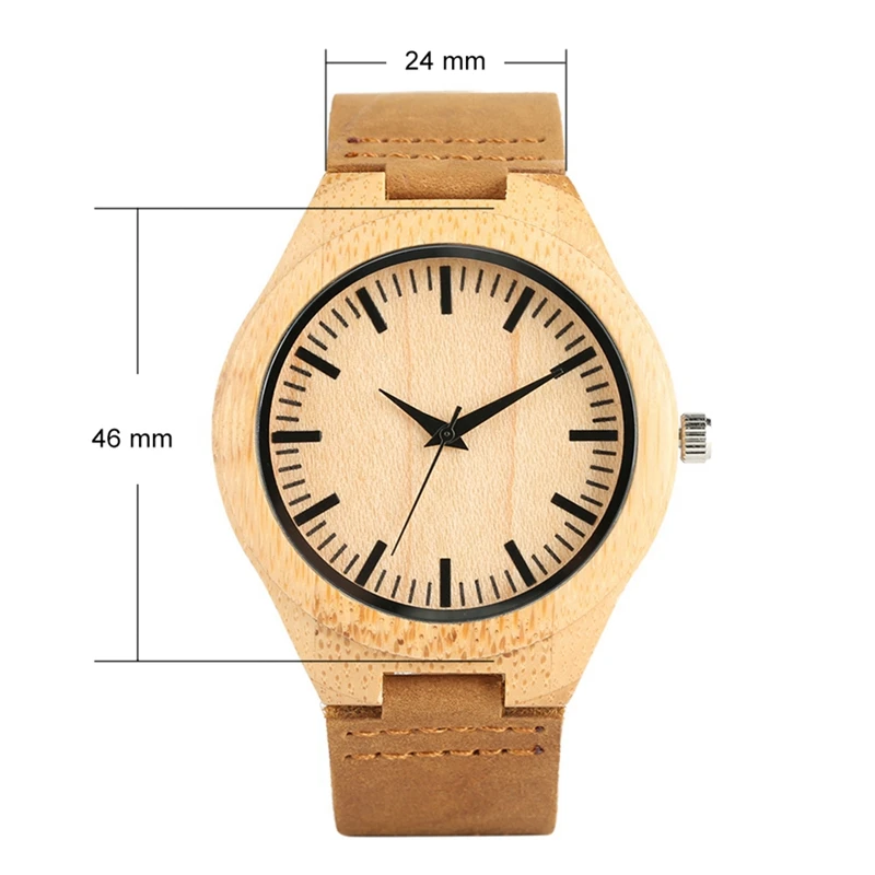 Bamboo Clock Handmade Leather Strap Watches Women Casual Quartz Wristwatch Wooden Watches 2018 Men relogio masculino  (22)