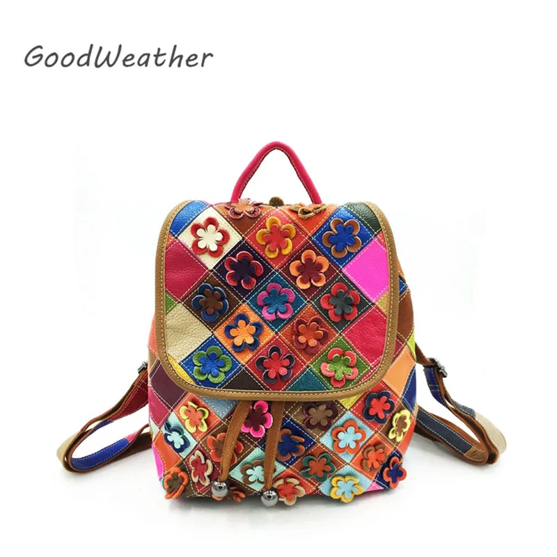 Genuine leather backpack women designer 