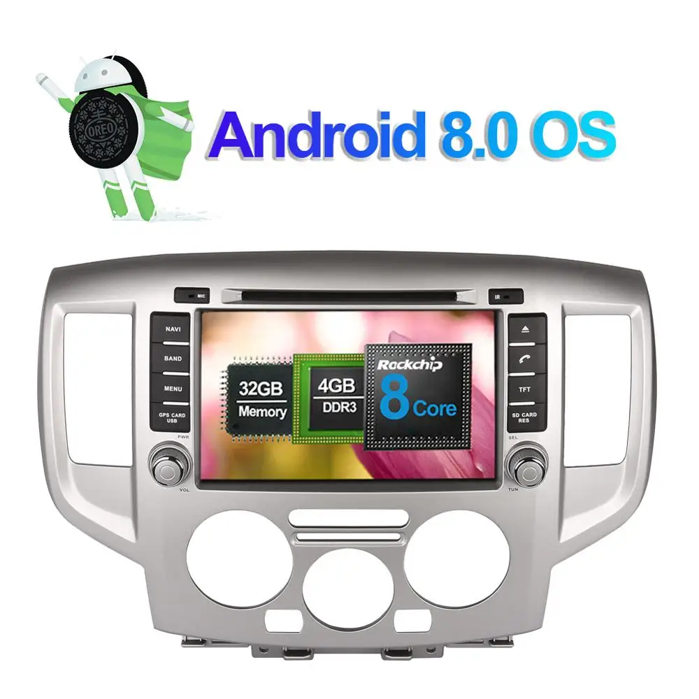 Sale 8 Inch Android 8.0 Octa Core 4GB RAM Car GPS Navigation For Nissan NV200 2009- Car Radio Stereo DVD Multimedia Player WIFI 2