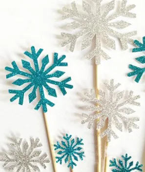 

100bag Baking cakes decorated with sparkling series of small cake card inserted into the card christmas snowflake card
