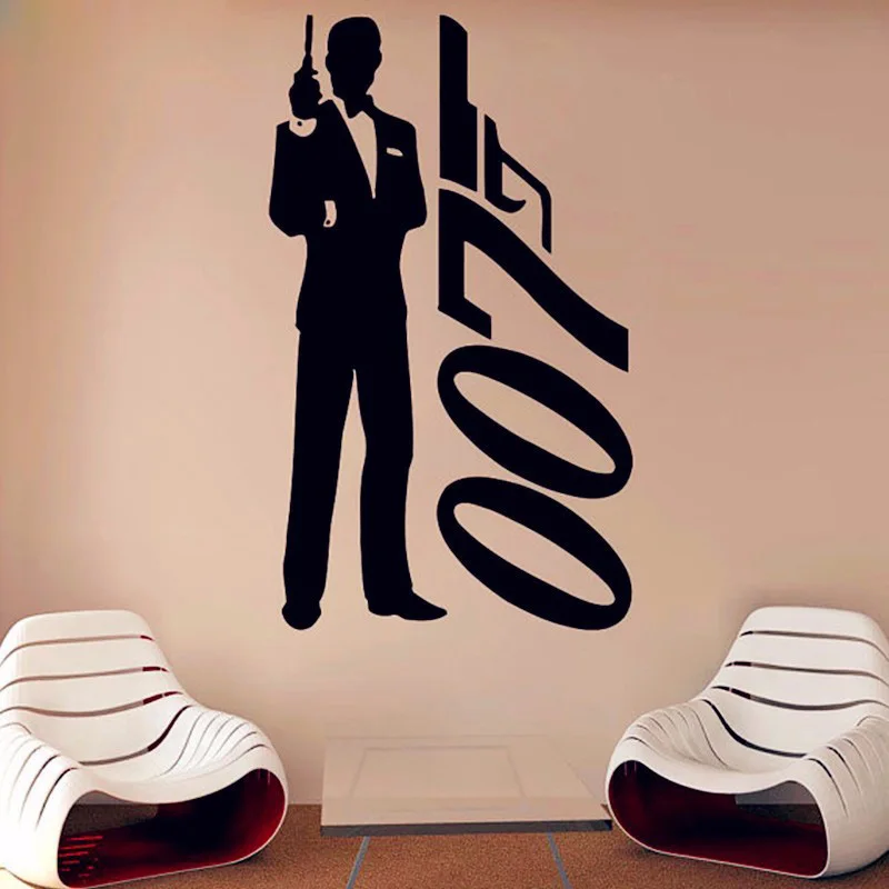 T080016-James-Bond-007-film-Wall-Stickers-superhero-decorative-wall-sticker-children-room-wall-stickers-eco
