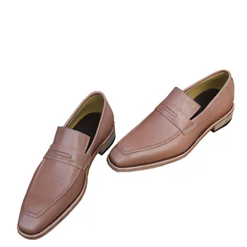 

Sipriks Mens Moccasin Patina Business Formal Shoes Slip On Dress Shoes Italian Custom Goodyear Welted Loafers Luxury European 45