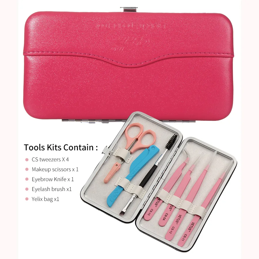 

Professional Vetus Tweezers Tool Set Eyelash Extension box Eyelashes Eyebrow Tools Kit Eye Lashes bag Makeup Accessories Case
