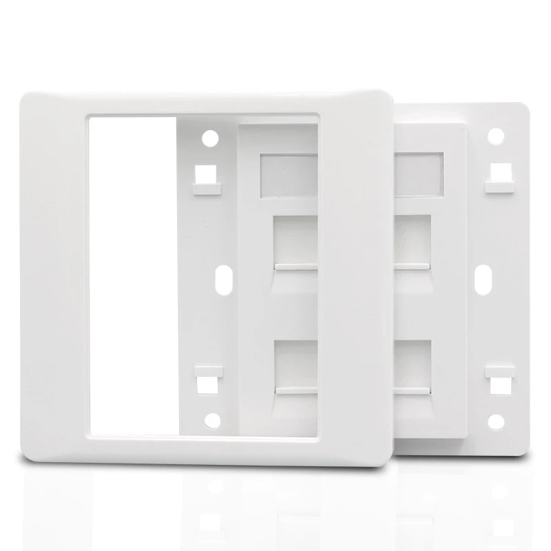 tomada de parede placa facial cor com portas para soquete de rede