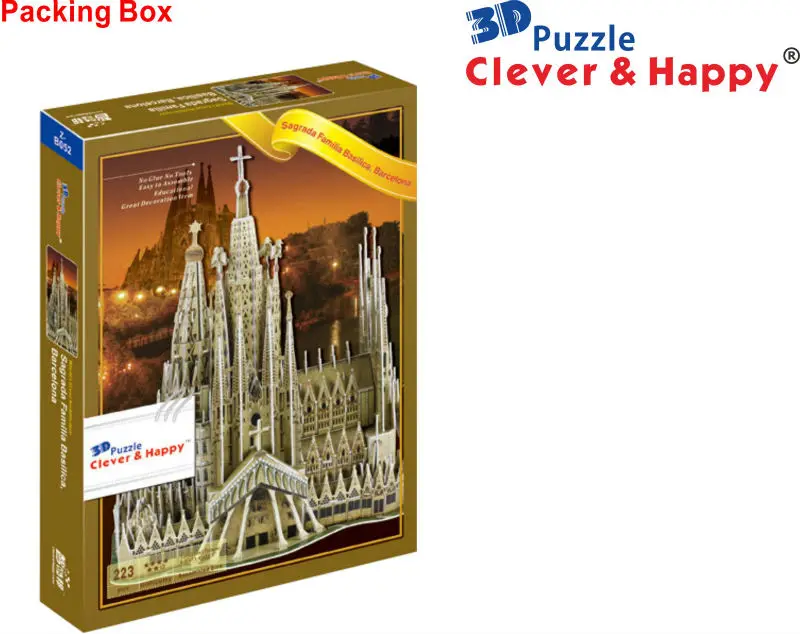 Clever& happy land 3d головоломка модель Sagrada family Basilica, Барселона, Барселона бумажная головоломка diy модель головоломка игрушка для мальчика бумага