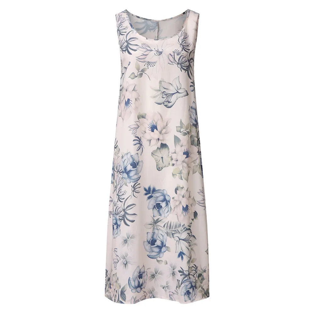 2019 woman summer sexy beach dress long round neck print sleeveless mini beach dress plus size sexy beach dress cover up 40J3 (10)