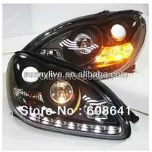 Для Mercedes-Benz W220 S280 S320 S500 S600 головная лампа ангельские глазки 1998 до 05 черного типа