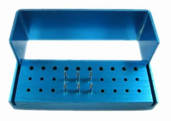 

New 30 Holes Dental FG Burs Holder Block Aluminium Autoclave Disinfection Box Dental Lab Equipment