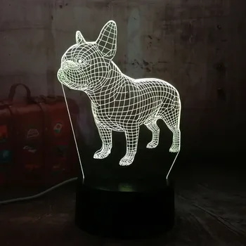 

Amroe 3D LED Desk Lamp French Bulldog Cute Puppy RGB Night Light USB Desk Lamp Remote Control Home Decro Christmas Lamp for Kids