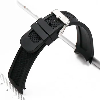 

Silicone strap male 24mm curved interface pin buckle watch accessories for IWC series sports waterproof rubber strap men watch