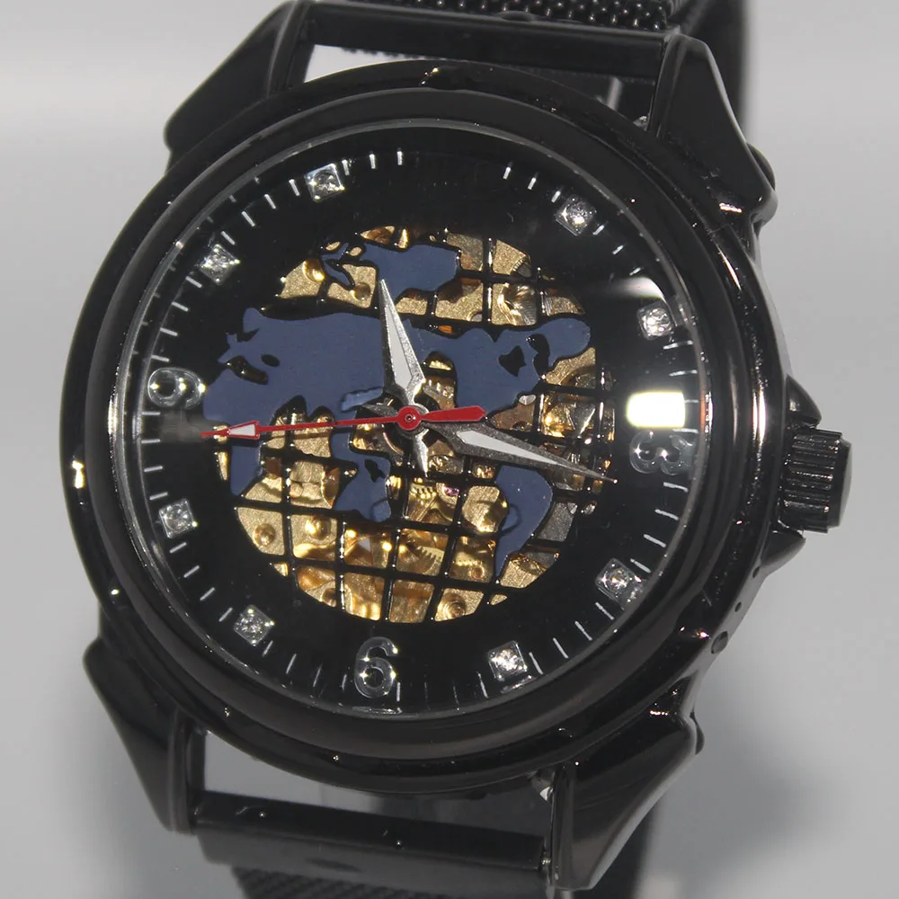 

Men's wire mesh mechanical watch fashion steel strap mechanical watch life waterproof