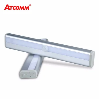 

10 LEDs PIR Motion Sensor Under Cabinet Light 4 AAA Battery Powered Wireless Smart OFF/ON Night Lamp Emergency Lighting