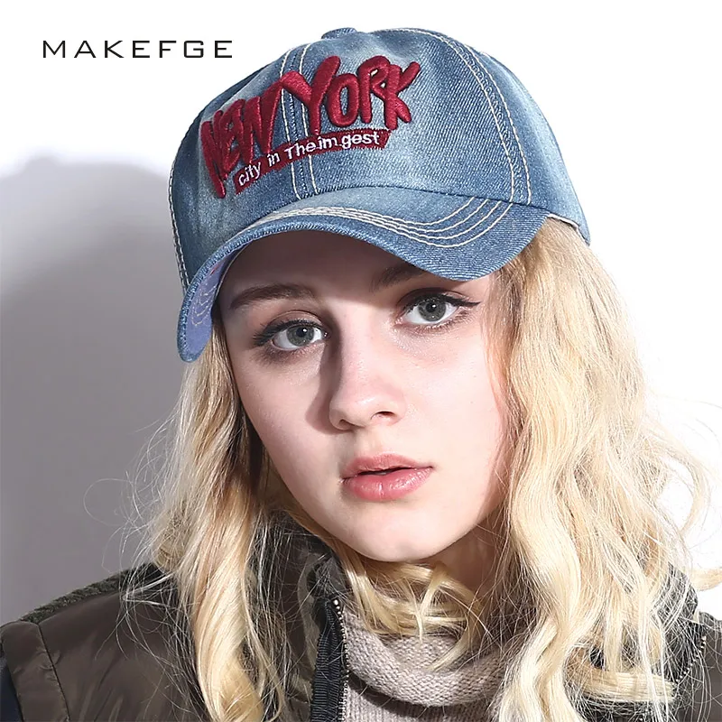 Brand  Women's Baseball Caps NY Baseball Cap with Fashion Snapback Hat letter embroidery New York Women Girls Spring female hat