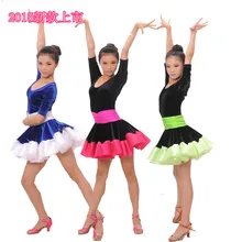 Новое детское платье для латинских танцев, одежда для латинских танцев, платья для выступлений на сцене, одежда для бальных танцев