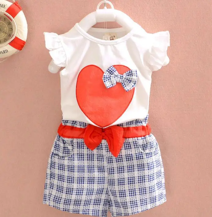 (1piece /lot) 100% cotton 2015 New summer sweet bow short sleeve baby ...