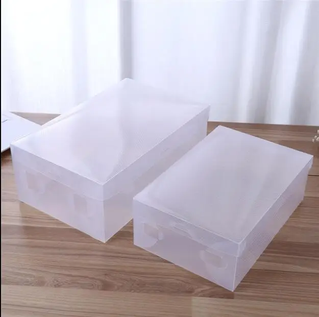 

10pcs Plastic Shoe Box Transparent Clear Storage Boxes Foldable Shoes Case Holder Shoes Organizer Cases Boxes