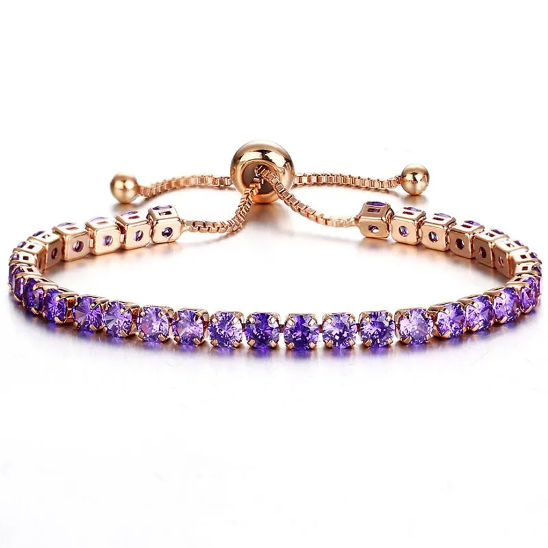 

Fashion sparkling crystal bracelet for lady gold full drill single row Bracelet for girls birthday gift