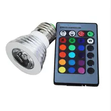 RGB лампы MR16/E27/GU10 Светодиодный прожектор 4 W светодиодный S AC110-245V лампы 24 Ключи ИК-дистанционное освещение для вечеринки для дома и бара освещения RGB светодиодный светильник