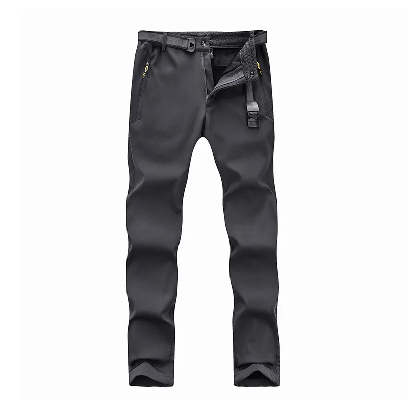 

Clorts Warm Hiking Pants Men Fleece Hunting Pants Softshell Outdoor Waterproof Down Pants Windproof Winter Men's Sports Pants