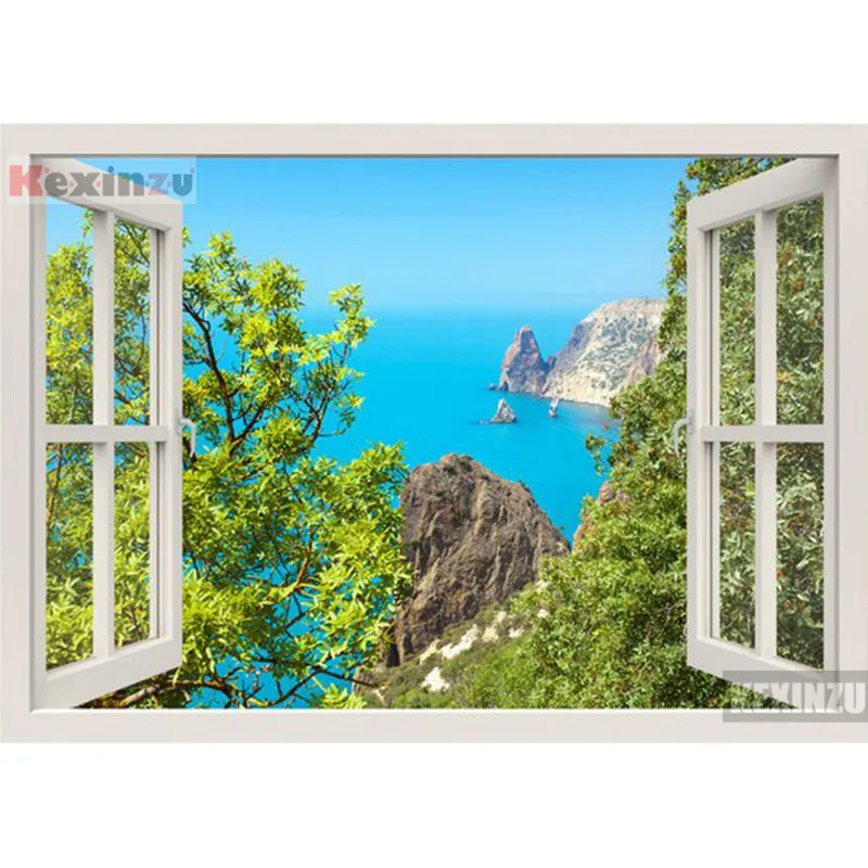 kexinzu Full Square/Round 5D Diy Diamond Painting Cross Stitch &quotWindow Scenery &quot 3D Embroidery Mosaic Home Decor 058 | Дом и сад
