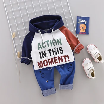 

Toddler Baby Boys Girls Clothes Set Spring Autumn Hooded Shirt Jeans For Kids Infant Clothes Outfits For Boys Tracksuit