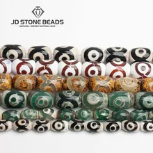 JD каменные бусины Тибетский Агат барабан формы бусины полуфабрикаты ручной работы браслет бусины аксессуары