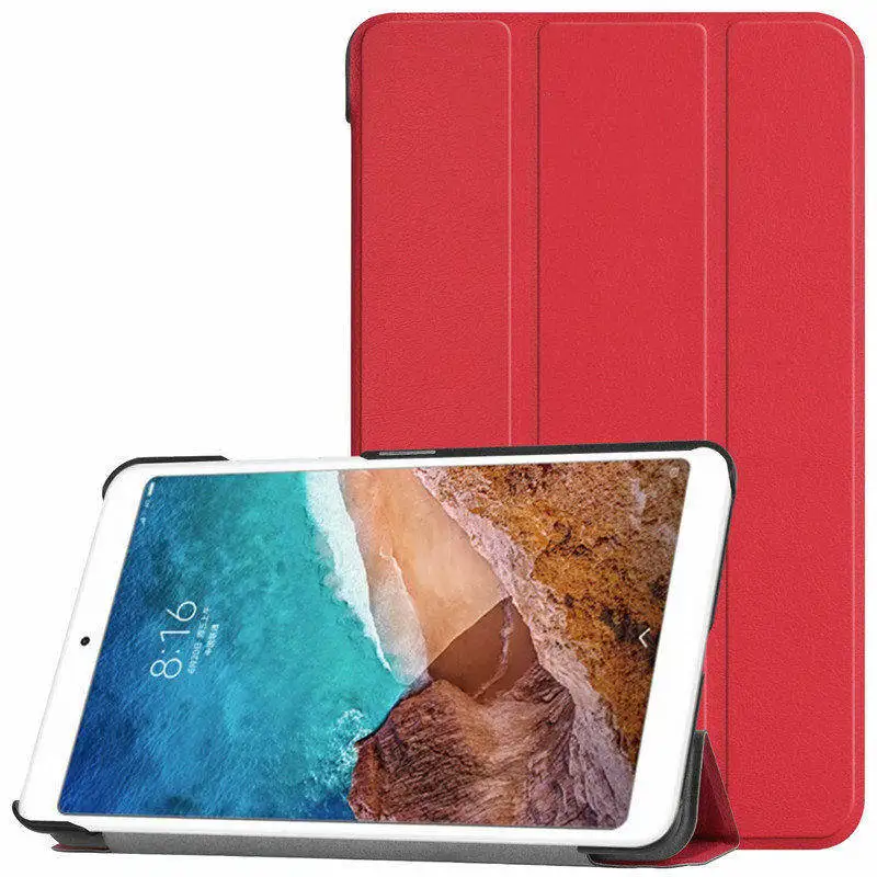 Для Xiaomi mi pad 4, 8 дюймов, умный чехол с принтом, матовый чехол для планшета mi PAD4 PC+ чехол-книжка из искусственной кожи mi PAD4 4, чехол-накладка 8 дюймов - Цвет: Red