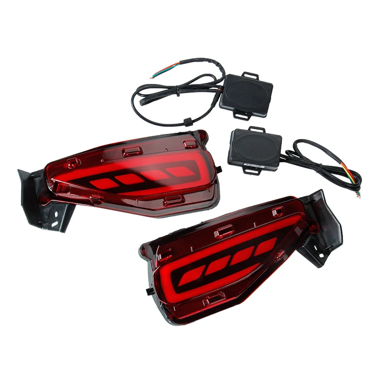

OKEEN 12V Car LED Rear Bumper Reflector Light For Toyota Fortuner 2018 LED Tail lens brake fog lamp With Turn Signal 2pcs