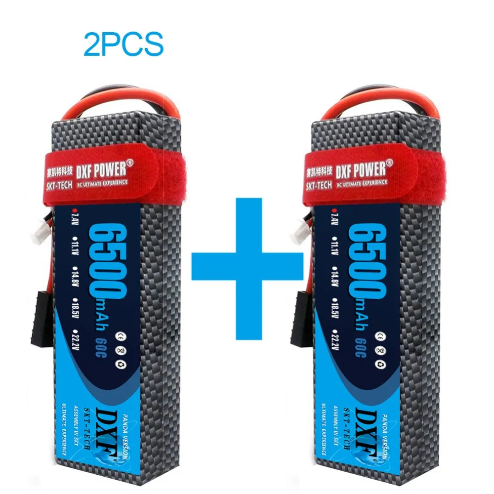 

2PCS DXF 2S 7.4V 6500mAh 60C Battery Hard Case Max 120C Deans/T XT60 XT90 XT90S TRX For Car Helicopter Quadcopter Truck Boat
