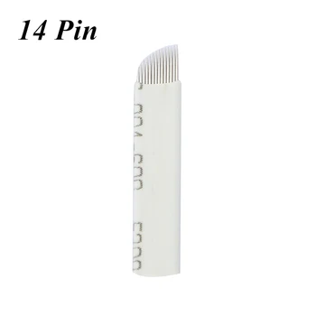 

100 PCS 14Pin Permanent Makeup Manual Eyebrow Tattoo Needles Blade For 3D Embroidery Microblading Tattoo Pen Machine