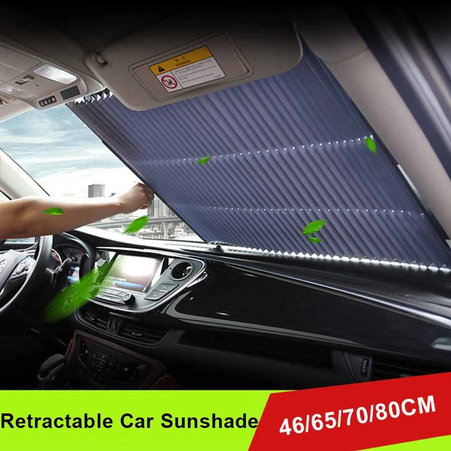

46/65/70/80CM CAR SUNSHADE FRONT REAR WINDSHIELD RETRACTABLE SUN BLOCK COVER SUV SUMMER WINDOW FOIL COOL SHEET CURTAIN PROTECTOR