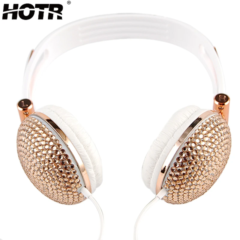 Bling Rhinestone Headphone and Earphone Luxury Headset Wired Headpiece