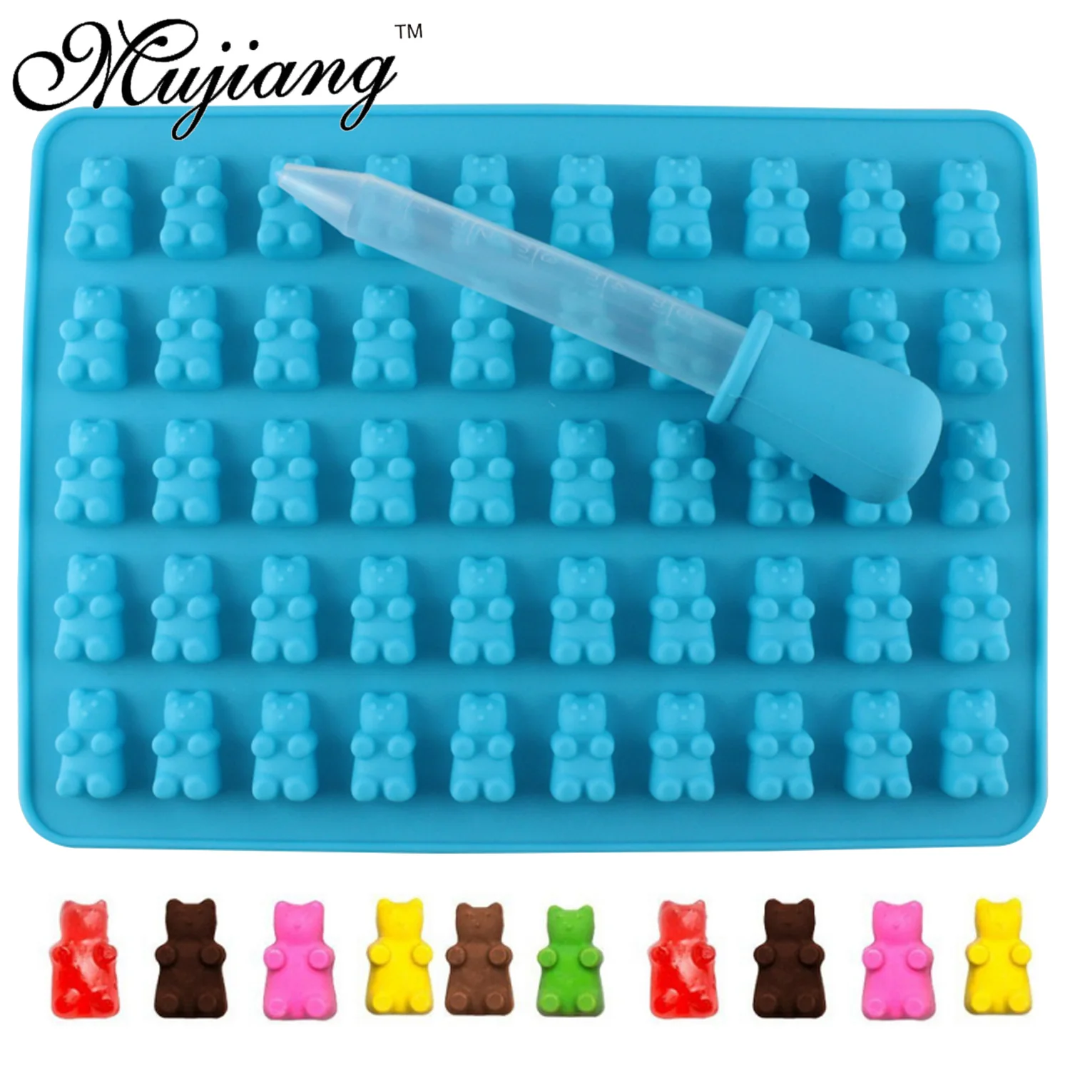 On the Weekend 50-Cavity Silicone Gummy Bear and Chocolate Mold