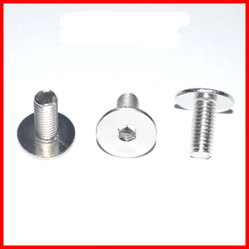 

20Pcs M4 Allen inner hexagon Big thin Flat head 7mm-11mm OD hex Screw Harden Nickel plating bolt Length 8mm-10mm