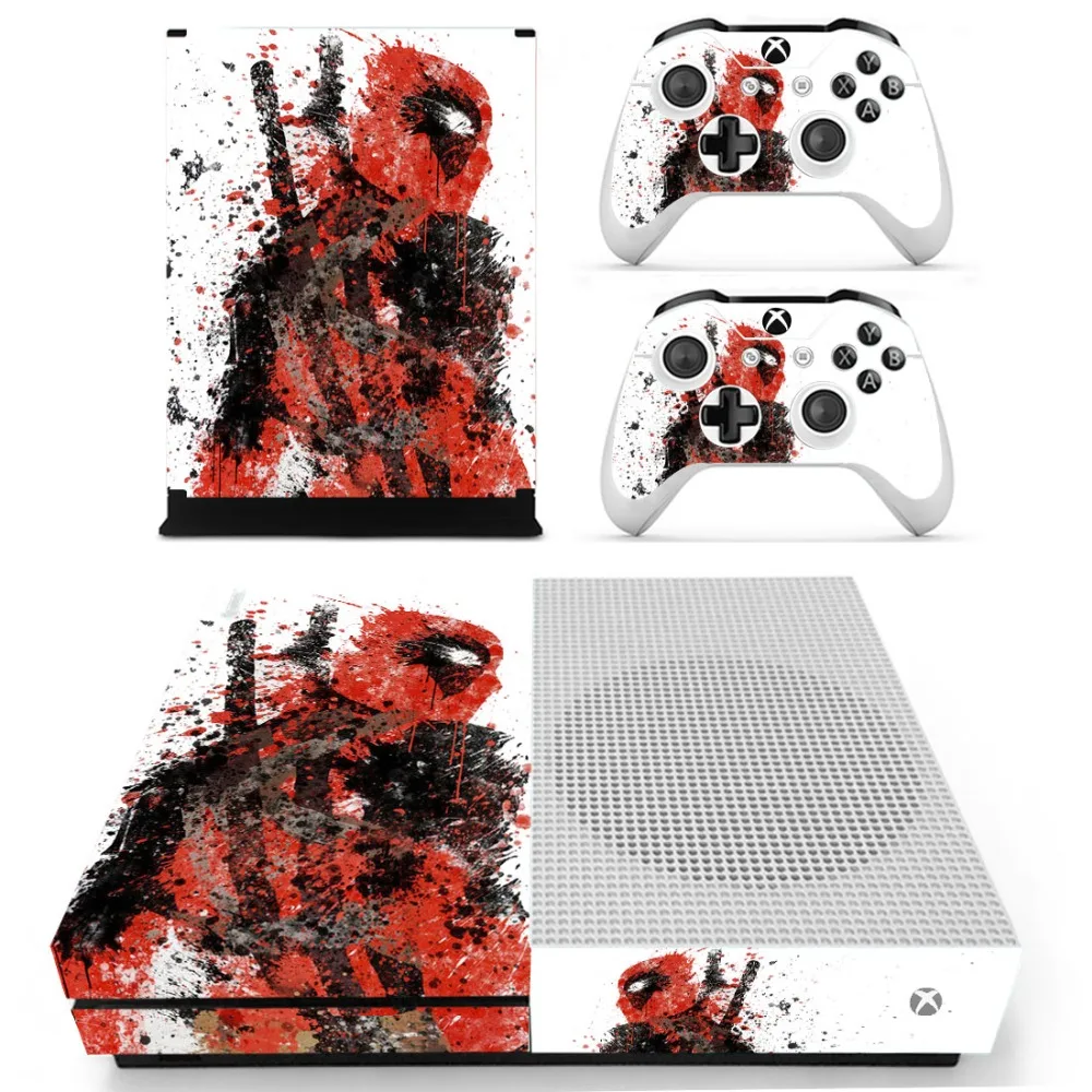 

For Xbox One S Vinyl Skin Sticker Deadpool Decals for the Xbox One S Console With Two Wireless Controller Sticker Decals