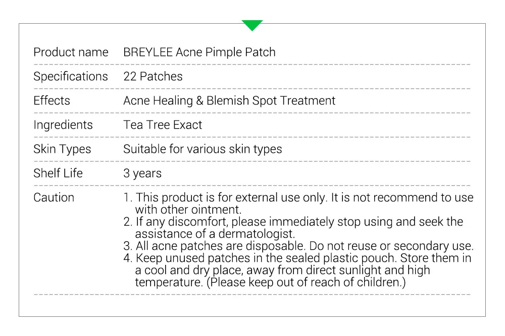BREYLEE Acne Pimple Patch Tea Tree Serum Skin Care Quickly Remove Pimple Acne Treatment Stickers Facial Cream Essence 22 Patches