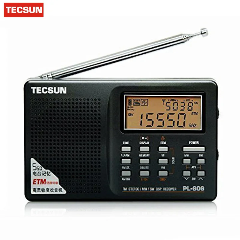 Tecsun цифровой портативный Радиоприемник PLL FM стерео/LW/SW/MW приемник DSP Прямая