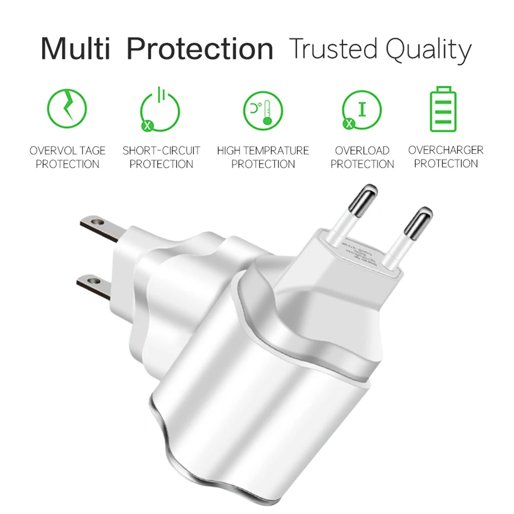 LED ضوء سريعة تهمة الهاتف المحمول شاحن ل فون سامسونج Xiaomi هواوي Meizu Lg USB شاحن الطاقة محول كابل موصل