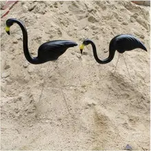 2 шт./партия, пластиковые поделки, черный фламинго, садовый орнамент, садовый пейзаж, Черный лебедь