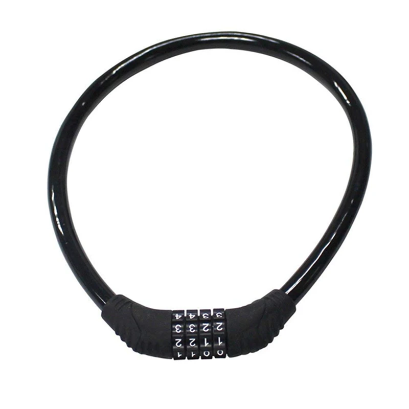 

4 Digital Code Password Bike Safety Anti-Theft Cable Bike Lock Cycling Security ciclismo bicicleta Bicycle Locks Accessories