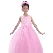 Newest Summer Style Lovely Sweet Girl Sleeveless Ball Gown Princess Party Dresses Tulle Beach Wedding Dress
